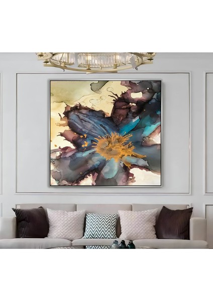 |metal Çerçeveli Kanvas Tablo Soyut Çiçek Desen |ckkare modelleri