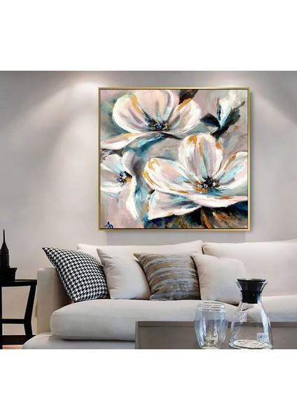 |metal Çerçeveli Kanvas Tablo Soyut Çiçek Desen 03 |ckkare