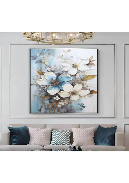 |metal Çerçeveli Kanvas Tablo Soft Çiçek Desen |ckkare modelleri