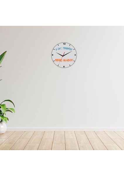 Fizyoterapistlere Özel Isim Yazılı Cam Duvar Saati fiyatları