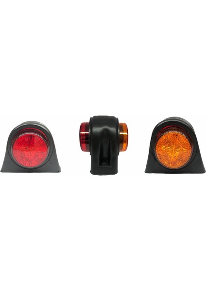 12V-24V Takoz Lambası Büyük Sarı-Kırmızı (5 Ledli)