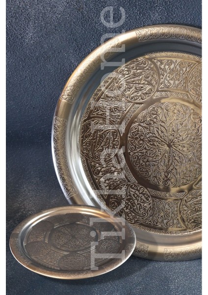 Motivli Paslanmaz Çelik Sunum Tabağı, 18 Cm, Şık ve Dayanıklı Tasarım modelleri