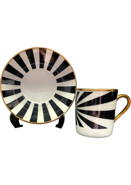 4 Parça 2 Kişilik Porselen Türk Kahvesi Fincan Takımı Çfl Serisi