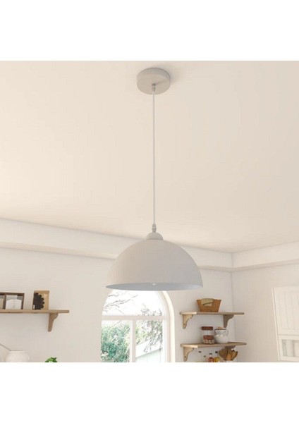 Modern Vintage Beyaz Metal Sarkıt Avize, 30CM Çap, Tekli, Şık ve Zarif Tasarım indirimleri