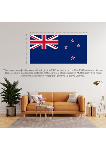 Yeni Zelanda Ülke Bayrağı 45X22CM Duvar Tablosu Çerçevesiz Pvc Tablo fiyatları