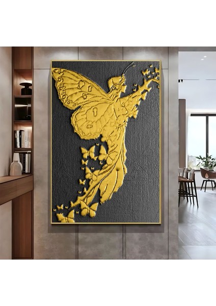 |gold Soyut Melek ( CKD-102) |çerçeveli Kanvas Tablo Ckdikey fiyatları