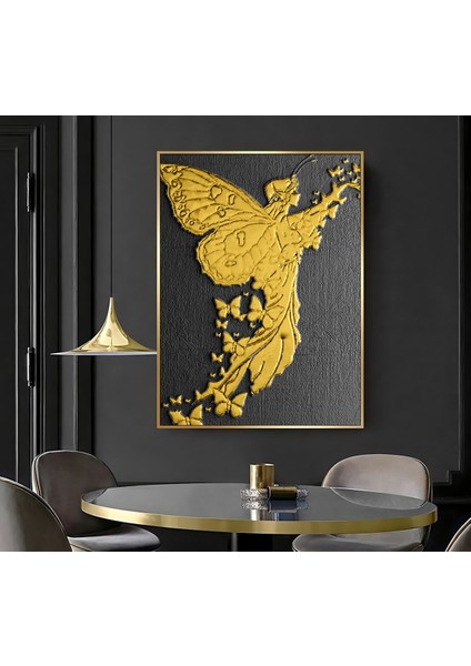 |gold Soyut Melek ( CKD-102) |çerçeveli Kanvas Tablo Ckdikey modelleri
