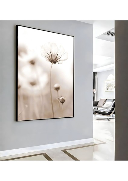 |beyaz Çiçek Soft Model ( CKD-125 ) |çerçeveli Kanvas Tablo Ckdikey
