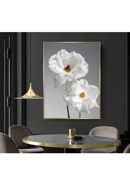 |sevilen Beyaz Çiçek Modeli ( CKD-113) |çerçeveli Kanvas Tablo Ckdikey modelleri