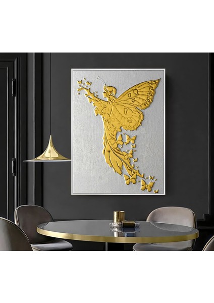 |gold Soyut Melek Desen ( CKD-103) |çerçeveli Kanvas Tablo Ckdikey modelleri