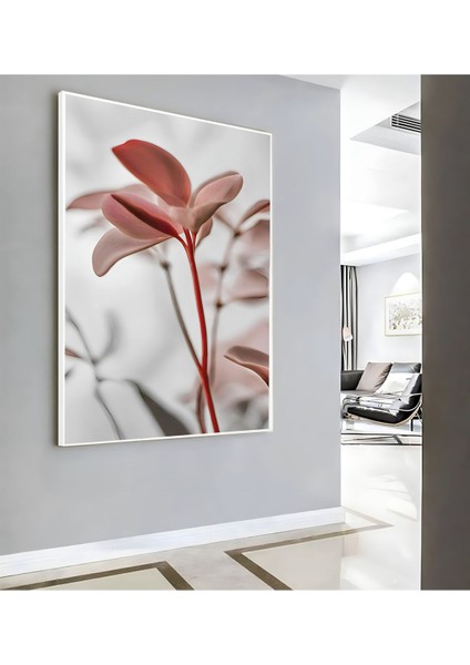 |gri Pembe Çiçek Modeli ( CKD-130) |çerçeveli Kanvas Tablo Ckdikey