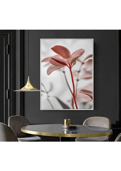 |gri Pembe Çiçek Modeli ( CKD-130) |çerçeveli Kanvas Tablo Ckdikey modelleri