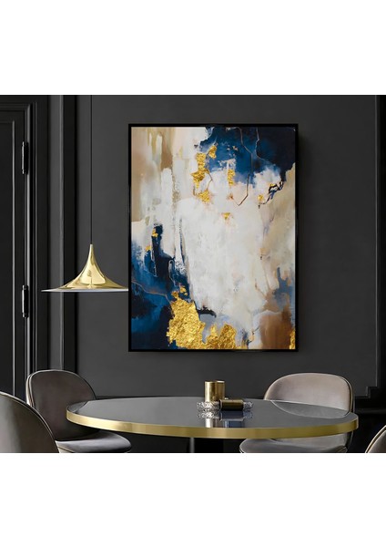 |lacivert Gold Soyut Deseni ( CKD-106) |çerçeveli Kanvas Tablo Ckdikey modelleri
