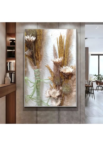 |bohem Kuru Bitkiler Model ( CKD-077 ) |çerçeveli Kanvas Tablo Ckdikey