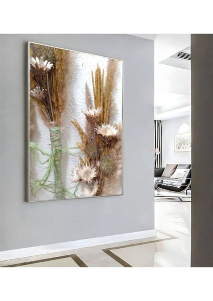 |bohem Kuru Bitkiler Model ( CKD-077 ) |çerçeveli Kanvas Tablo Ckdikey modelleri