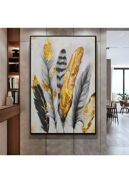 |gri Gold Tüy Deseni ( CKD-107) |çerçeveli Kanvas Tablo Ckdikey fiyatları