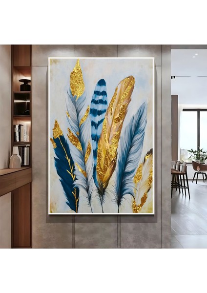 |lacivert Gold Tüy Deseni ( CKD-109) |çerçeveli Kanvas Tablo Ckdikey fiyatları