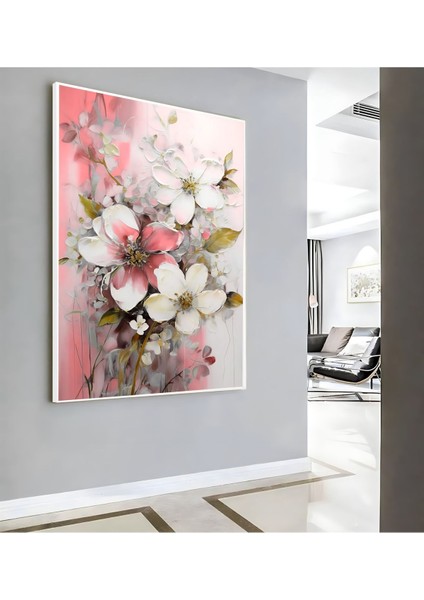 |soft Pembe Çiçek Modeli ( CKD-129) |çerçeveli Kanvas Tablo Ckdikey