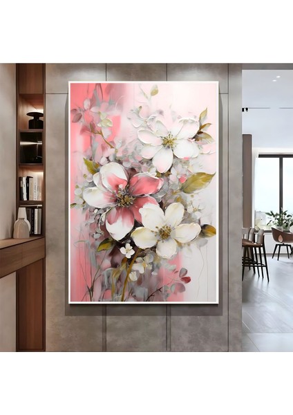 |soft Pembe Çiçek Modeli ( CKD-129) |çerçeveli Kanvas Tablo Ckdikey fiyatları