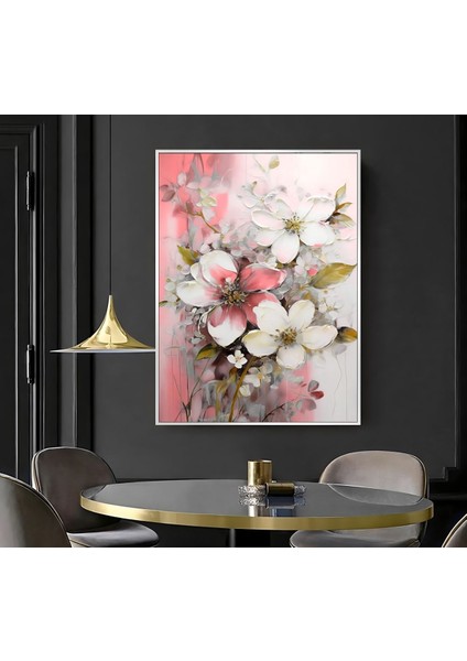 |soft Pembe Çiçek Modeli ( CKD-129) |çerçeveli Kanvas Tablo Ckdikey modelleri