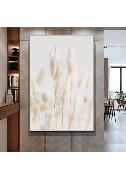 |krem Pampas Bitki Modeli ( CKD-128 ) |çerçeveli Kanvas Tablo Ckdikey fiyatları