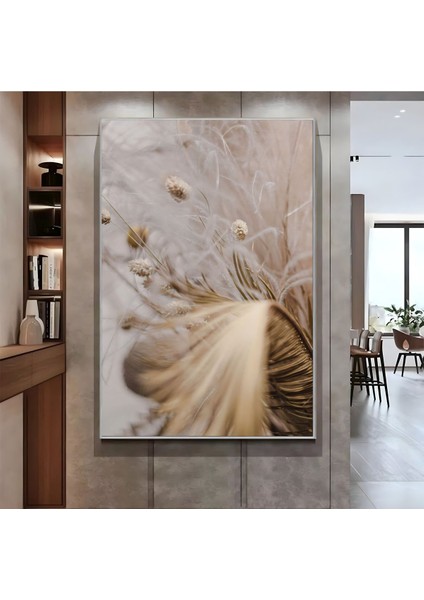 |krem Kuru Bitki Modeli ( CKD-078 ) |çerçeveli Kanvas Tablo Ckdikey