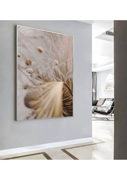 |krem Kuru Bitki Modeli ( CKD-078 ) |çerçeveli Kanvas Tablo Ckdikey modelleri