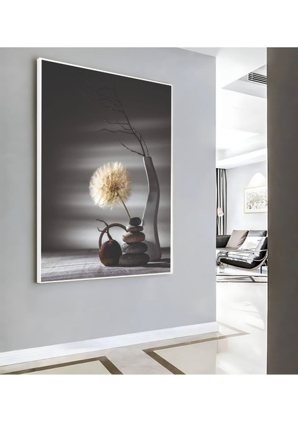 |soft Gri Çiçek Dekoru ( CKD-057) |çerçeveli Kanvas Tablo Ckdikey modelleri