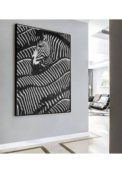 |zebra Soyut Modeli ( CKD-147) |çerçeveli Kanvas Tablo Ckdikey