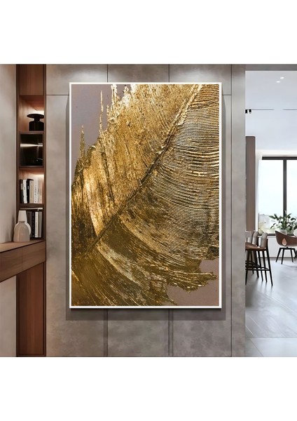 | Gold Yaprak Model ( CKD-089) |çerçeveli Kanvas Tablo Ckdikey