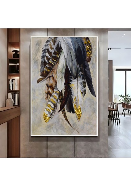 |soft Renkler Tüy Deseni ( CKD-112) |çerçeveli Kanvas Tablo Ckdikey fiyatları