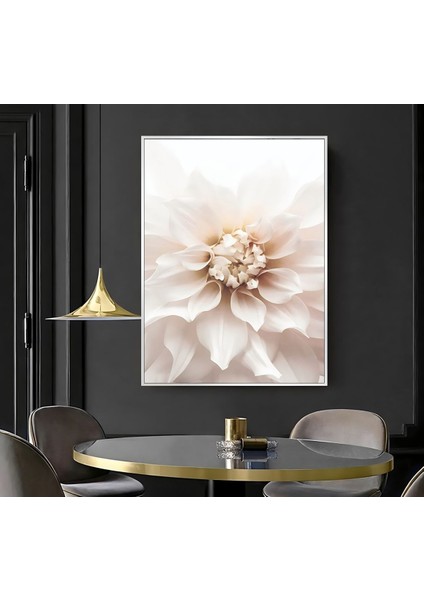 |soft Beyaz Çiçek ( CKD-118) |çerçeveli Kanvas Tablo Ckdikey modelleri