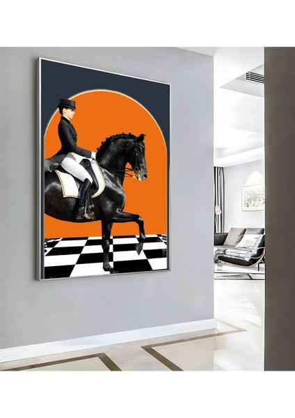 |kadın Jokey ve At ( CKD-066) |çerçeveli Kanvas Tablo Ckdikey modelleri
