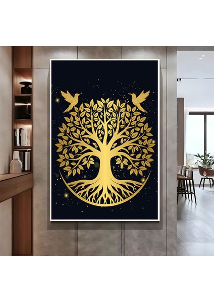 |gold Yaşam Ağacı ( CKD-013) |çerçeveli Kanvas Tablo Ckdikey fiyatları