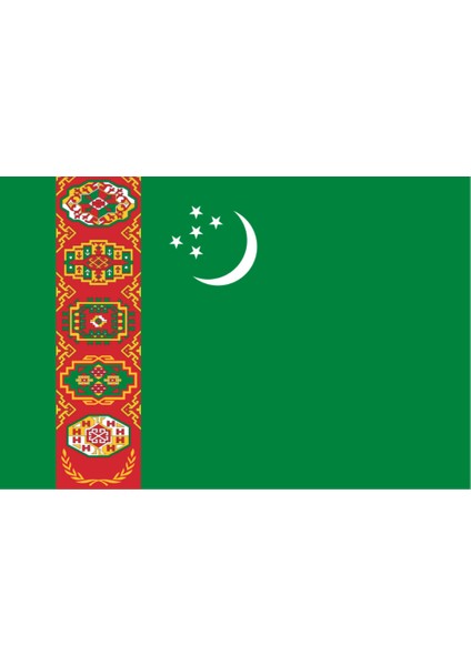 Türkmenistan Ülke Bayrağı 45X30CM Duvar Tablosu Çerçevesiz Pvc Tablo