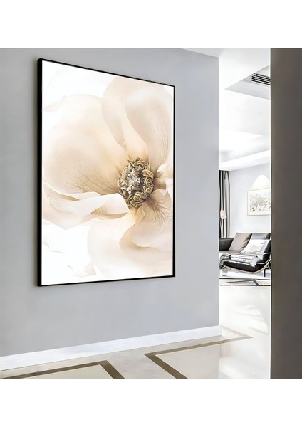 |krem Soft Çiçek Modeli ( CKD-123) |çerçeveli Kanvas Tablo Ckdikey