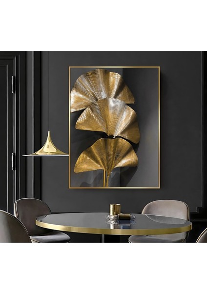 | Gold Bohem Yaprak Model ( CKD-090) |çerçeveli Kanvas Tablo Ckdikey fiyatları