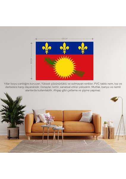 Guadalup Ülke Bayrağı 45X30CM Duvar Tablosu Çerçevesiz Pvc Tablo fiyatları