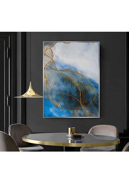 |lacivert Gold Soyut Desen ( CKD-087) |çerçeveli Kanvas Tablo Ckdikey fiyatları
