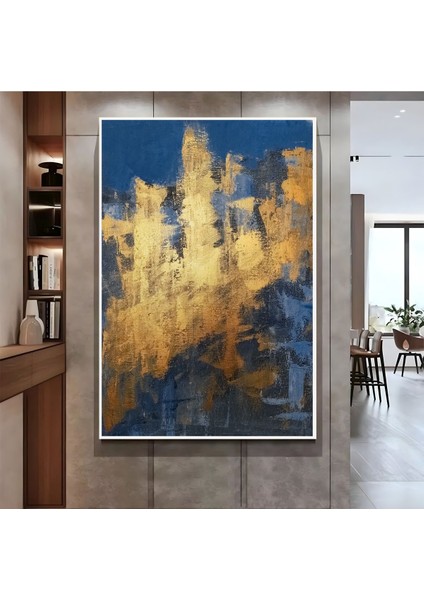 |lacivert Gold Soyut Model ( CKD-052) |çerçeveli Kanvas Tablo Ckdikey