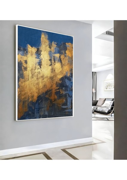 |lacivert Gold Soyut Model ( CKD-052) |çerçeveli Kanvas Tablo Ckdikey modelleri