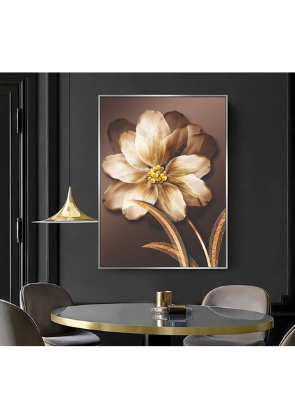 |krem Gold Çiçek Modeli ( CKD-095) |çerçeveli Kanvas Tablo Ckdikey fiyatları