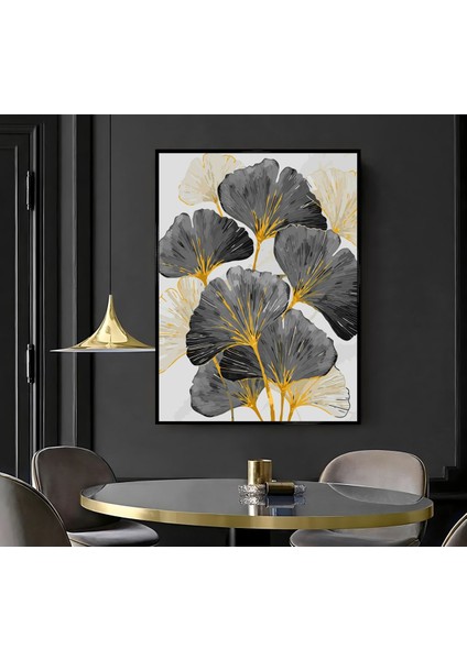 |siyah-Gold Çiçek Soyut Model ( CKD-079) |çerçeveli Kanvas Tablo Ckdikey fiyatları