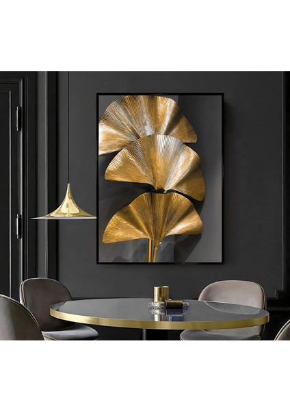 | Gold Yaprak Modeli ( CKD-094) |çerçeveli Kanvas Tablo Ckdikey fiyatları