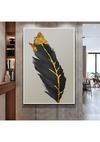 |siyah Gold Tüy Deseni ( CKD-062) |çerçeveli Kanvas Tablo Ckdikey