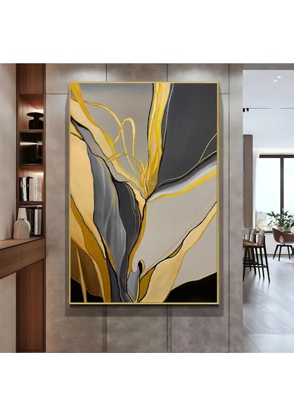 |gri Gold Soyut Model ( CKD-039) |çerçeveli Kanvas Tablo Ckdikey fiyatları