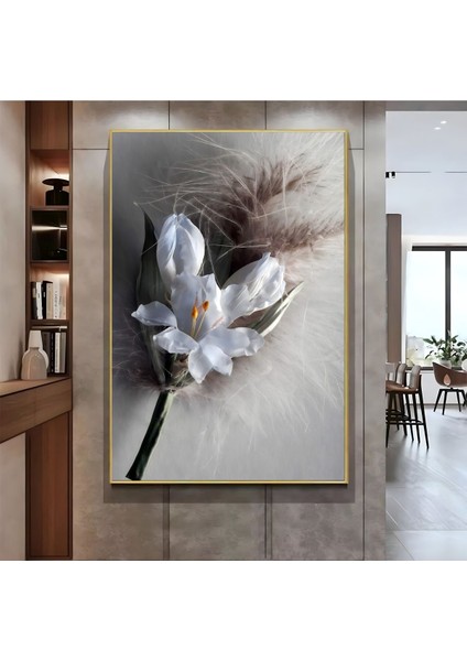 |beyaz Çiçek ( CKD-074) |çerçeveli Kanvas Tablo Ckdikey