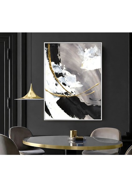 |sevilen Gri Gold Soyut Model ( CKD-031) |çerçeveli Kanvas Tablo Ckdikey