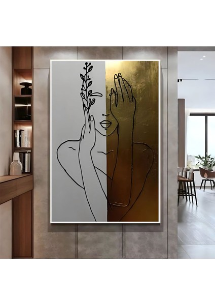 |gri Gold Kadın Portre ( CKD-019) |çerçeveli Kanvas Tablo Ckdikey fiyatları