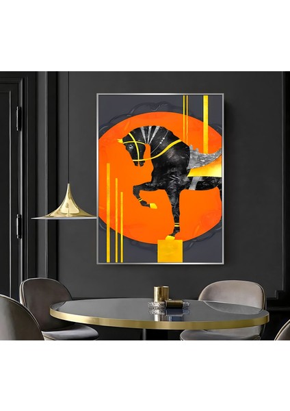 |turuncu Gold At ( CKD-008) |çerçeveli Kanvas Tablo Ckdikey